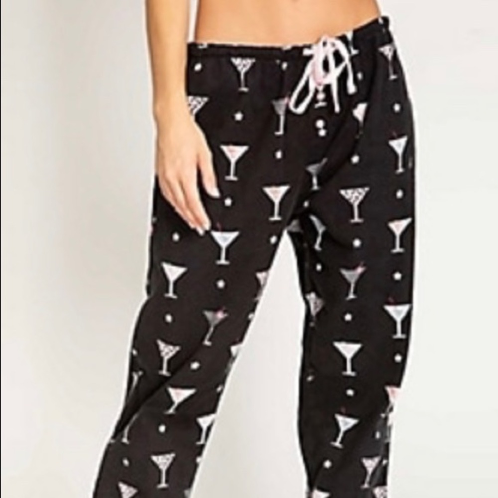 PJ Salvage Flannel Pajama Pant. Martini Cocktail.
